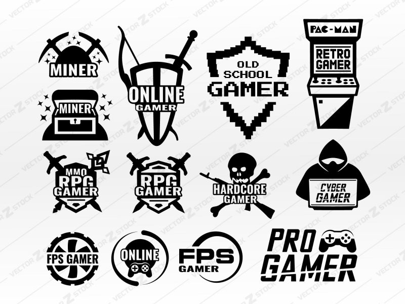 Gaming logo SVG Vector, Gamer quotes SVG, Logo for Gamer SVG, EPS, Gamer Vector Logo SVG