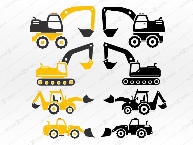 Construction Truck SVG, Kids Excavator SVG, Bulldozer SVG, Excavator SVG, Tractor SVG