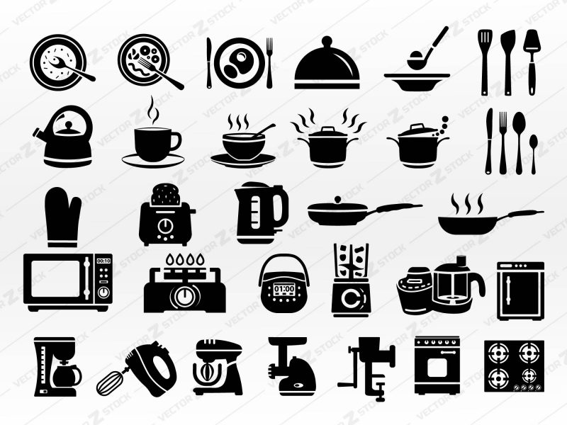 Kitchen icon SVG, Kitchen Appliances SVG, Cooking Vector SVG