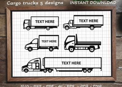 Cargo Trucks SVG, Truck SVG, Trucker SVG, Truck driver SVG, Trailer SVG, Cargo