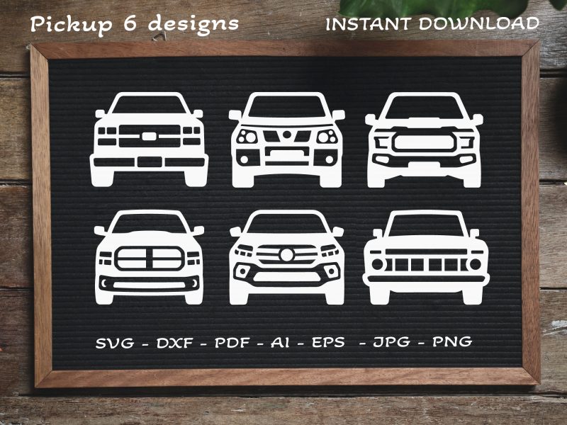 Pickup SVG front, Truck SVG, Big truck SVG, Ford truck SVG, Truck vector, truck silhouette