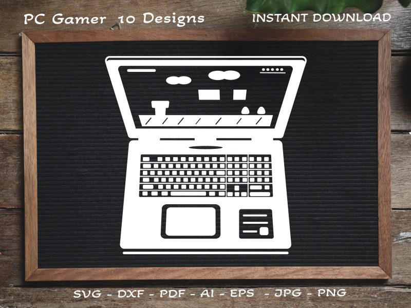 Gaming notebook SVG, Gaming laptop SVG, Computer SVG, Gamer SVG, Gaming SVG