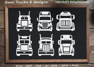 Semi Trucks SVG Silhouettes, Trucker SVG, Classic trucks SVG, Truck driver SVG, Truck SVG