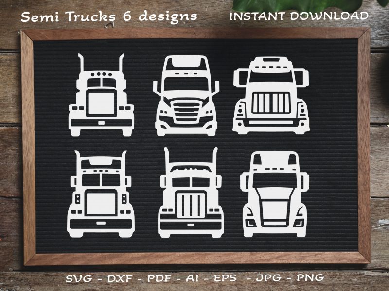Semi Trucks SVG Silhouettes, Trucker SVG, Classic trucks SVG, Truck driver SVG, Truck SVG
