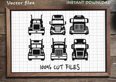 Semi Trucks SVG Silhouettes, Trucker SVG, Classic trucks SVG, Truck driver SVG, Truck SVG
