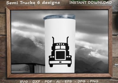 Cup Semi Trucks SVG Silhouettes, Trucker SVG, Classic trucks SVG, Truck driver SVG, Truck SVG