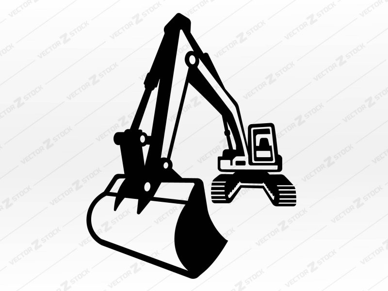 Excavator front SVG, Construction SVG, Heavy excavator SVG, Industry SVG, Excavator vector, Excavator cut files