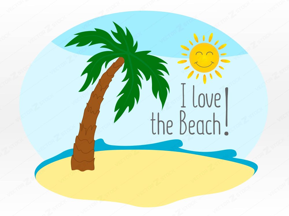 I Love the Beach PNG