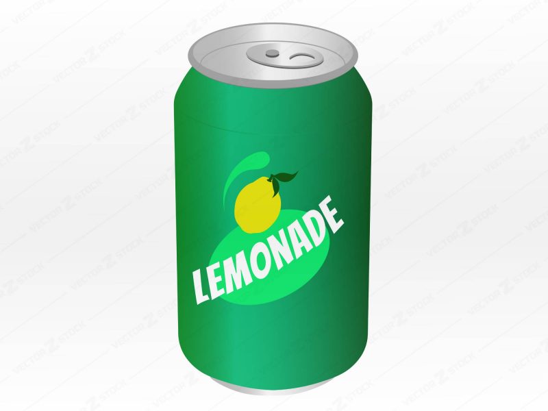 Lemon Drink Contained In Metallic Can PVG