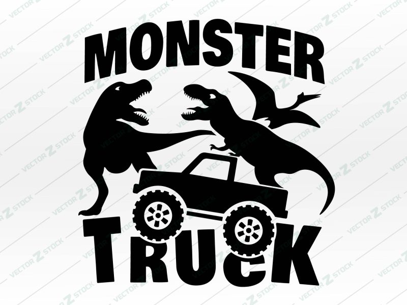 Monster Truck Vector SVG Dino