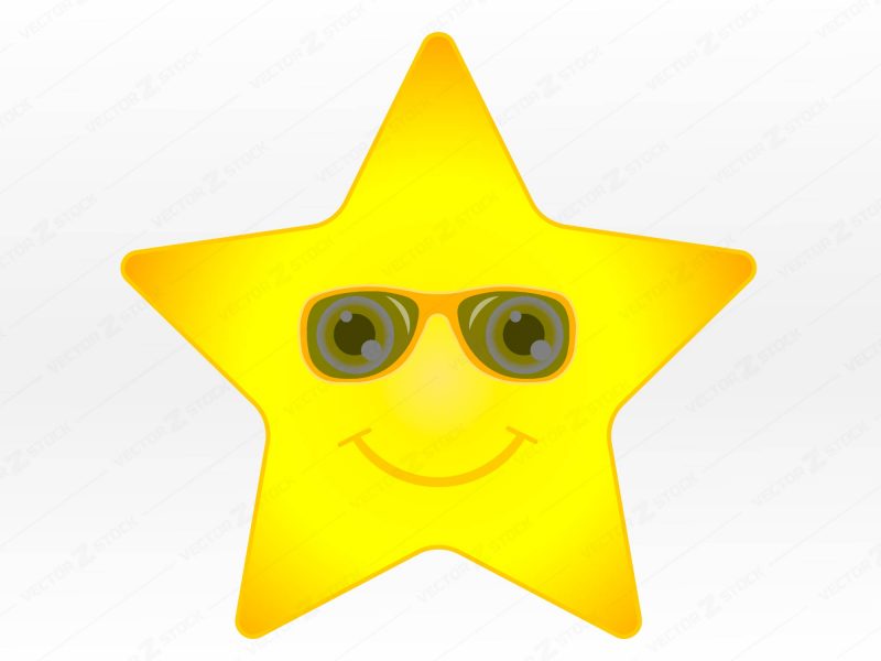 Smiling star wearing glasses