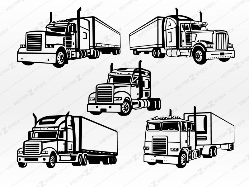 Semi Truck SVG, Kenworth SVG, Peterbilt SVG, Trucker SVG, Classic trucks SVG, Truck driver SVG, Truck SVG, Truck Mockup SVG