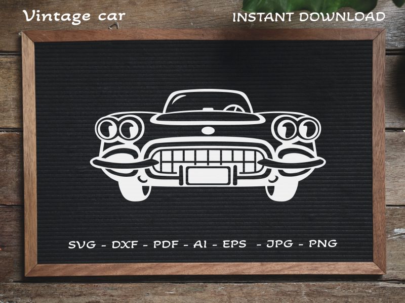 Chevrolet SVG, Vintage car SVG, Old Classic Car SVG, Car SVG, Muscle car SVG, Retro car SVG