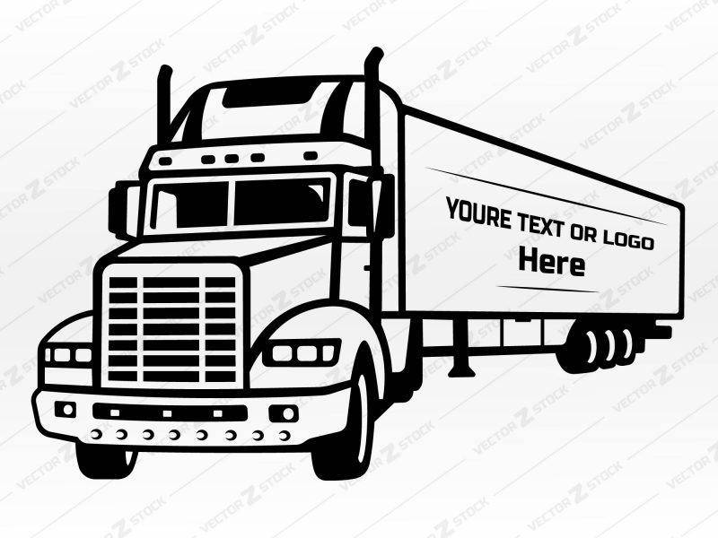 Semi Truck SVG Vector, Trucker SVG, Truck driver SVG, Cargo Truck SVG