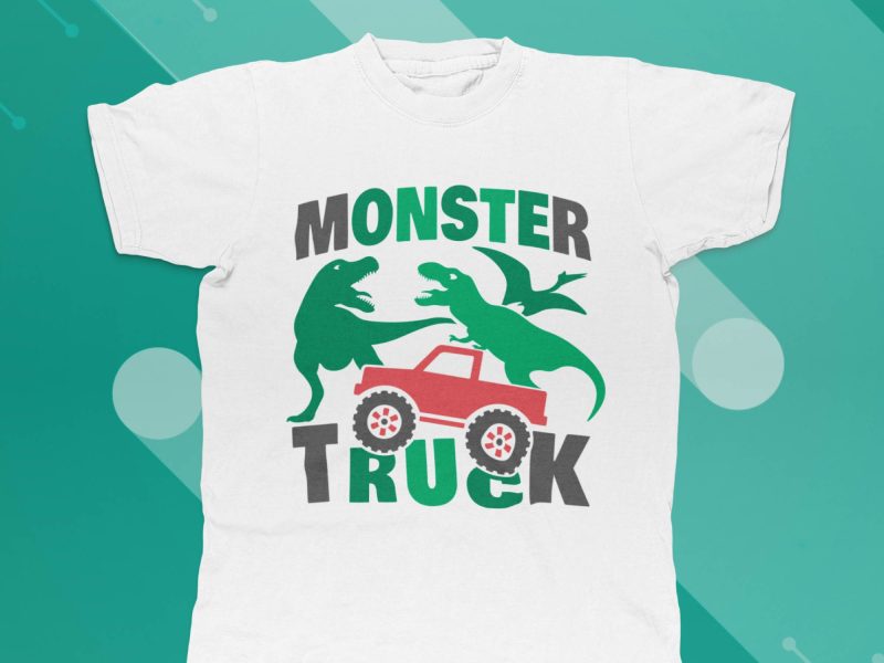 Monster Truck Vector SVG Din, T - shirt