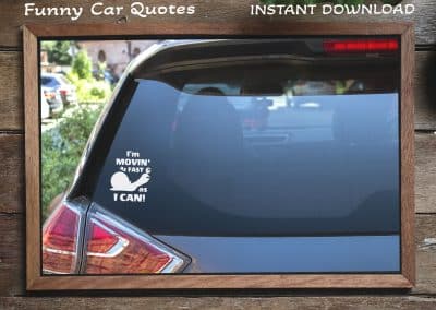 Car decals SVG, Car stickers SVG, Funny Car Quotes SVG Vector Bundle, Movin as fast as I can SVG, Slowly but surely SVG, Car quotes SVG, Snail SVG, Turtle SVG