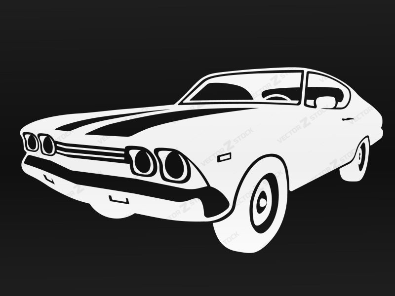 Muscle Cars Vector SVG, 1969 Chevrolet Chevelle