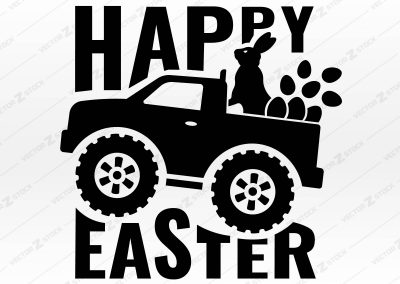 Happy Easter Monster Truck SVG