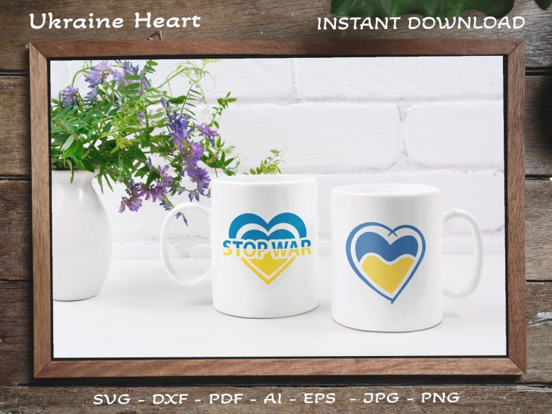 Ukraine SVG, Heart SVG, Love SVG, Stop War SVG