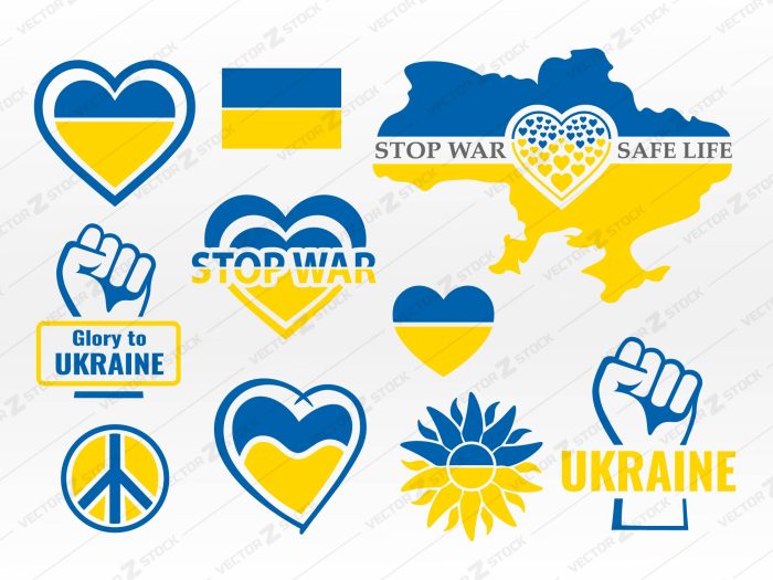 Ukraine SVG, Heart SVG, Love SVG, Stop War SVG, Support Ukraine SVG, Peace SVG, Ukraine flag SVG