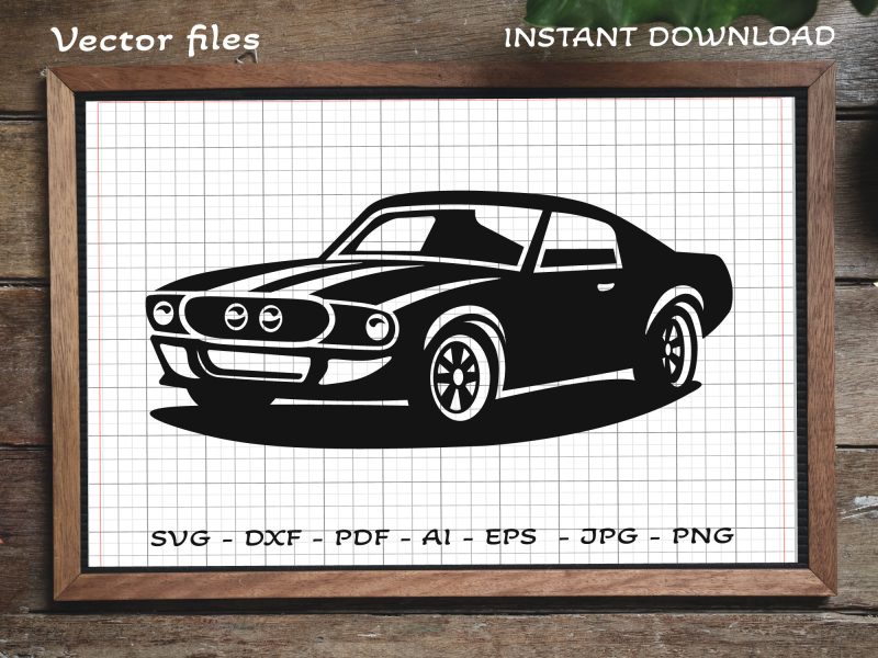 Mustang SVG, Classic Sports Cars SVG, Classic Cars SVG, Car SVG, Muscle car SVG, Retro car SVG, Old car svg