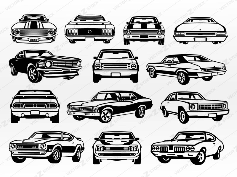 Classic muscle Cars SVG, Classic Car SVG, Classic Cars SVG, Car SVG, Muscle car SVG, Retro car SVG, Old car svg, Mustang SVG, Mustang boss SVG, Chevrolet SVG