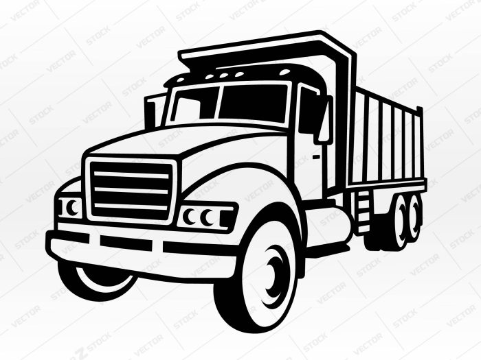 Dump truck SVG Silhouette, Vector, Truck SVG, Gravel Truck SVG, Sand Truck SVG