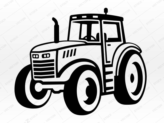 Tractor SVG Vector Silhouette,