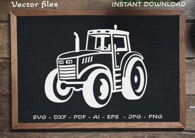 Tractor SVG Vector Silhouette, Tractor SVG, Farm SVG, Farm Tractor SVG, Construction SVG, Construction machine SVG, Truck SVG