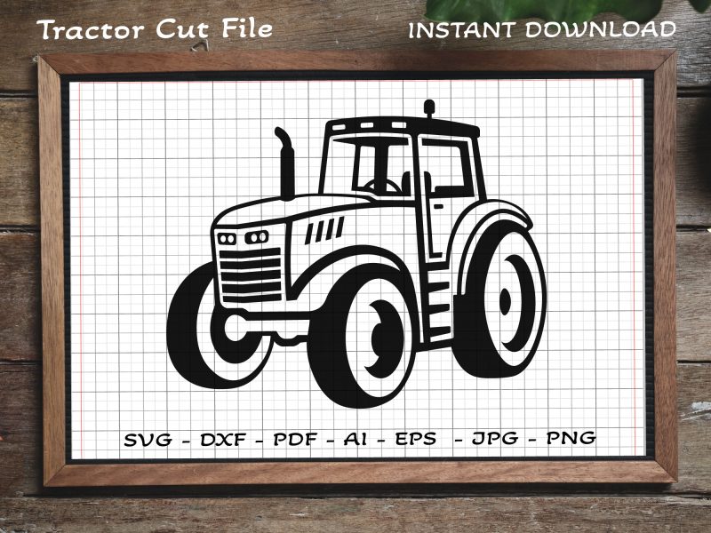Tractor SVG Vector Silhouette, Tractor SVG, Farm SVG, Farm Tractor SVG, Construction SVG, Construction machine SVG, Truck SVG