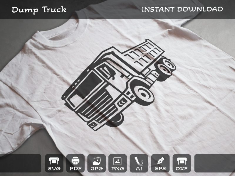 Dump truck SVG DXF, Truck SVG, Gravel Truck SVG, Sand Truck, Cut file