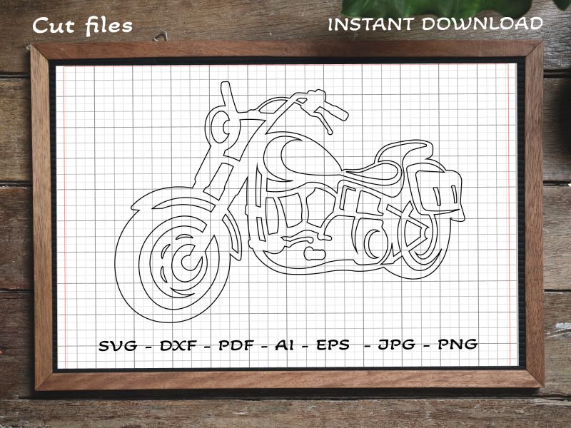 Classic motorbike SVG Cut file