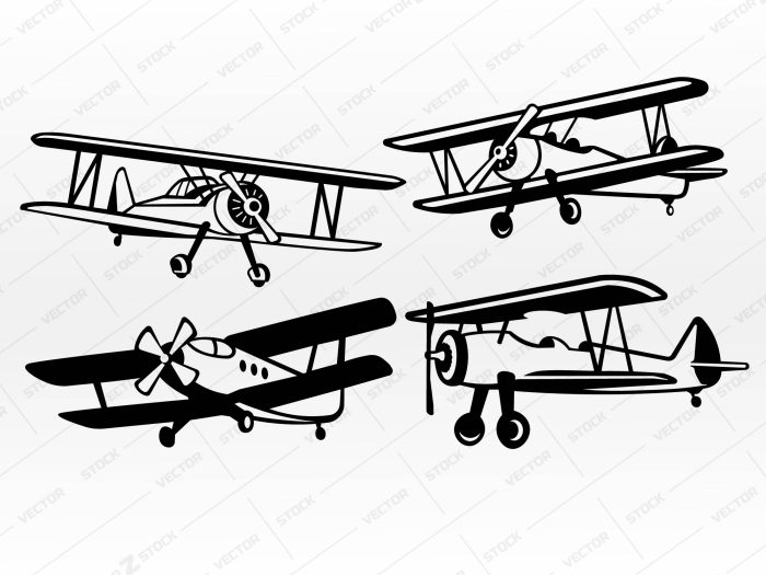Biplane SVG, Airplane SVG, Plane SVG, Pilot SVG, Files for Cricut, DXF