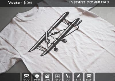 Biplane t shirt SVG, Airplane SVG, Plane SVG, Pilot SVG, Files for Cricut, DXF