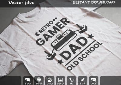 Retro Gamer Dad SVG, Fathers Day Svg, Gamer T shirt SVG, Gaming SVG