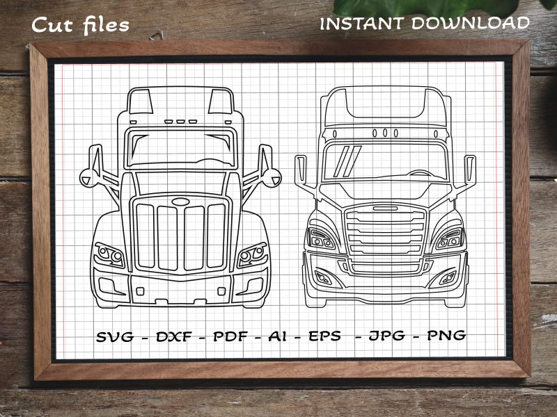 Semi Truck Front cut files SVG, Truck SVG, Truck driver SVG, Classic Truck SVG