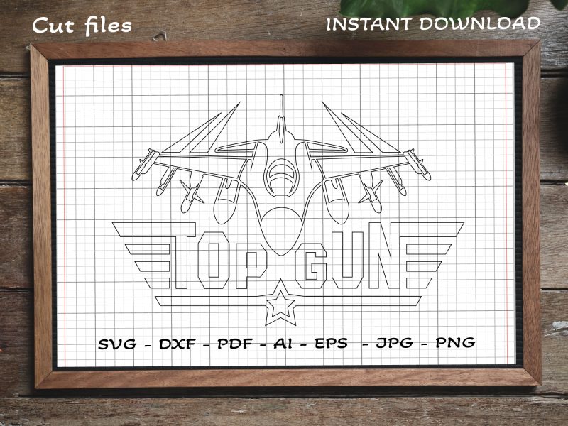 Top Gun SVG, Cut file, Plane SVG, Fighter Airplane SVG, Files for Cricut
