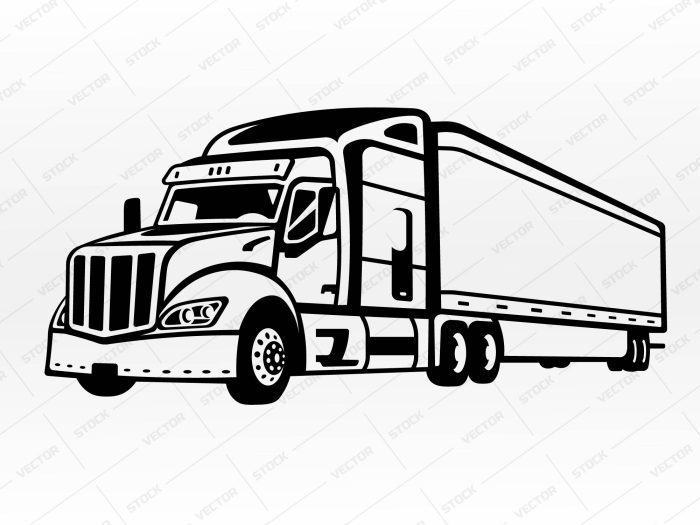 Semi Truck trailer SVG, Truck SVG, Truck driver SVG, Trucker SVG, Peterbilt Truck SVG