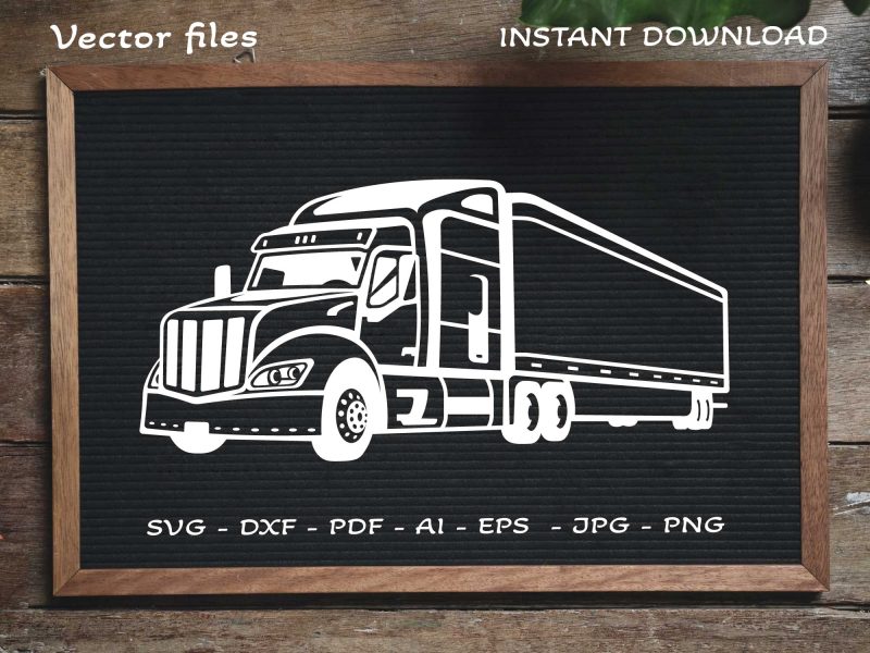 Semi Truck trailer SVG, Truck SVG, Truck driver SVG, Trucker SVG