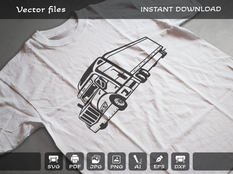Semi Truck t shirt design SVG