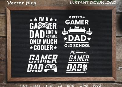 White Gamer Dad SVG, Gamer SVG, Gaming SVG, Gamer quotes SVG, Vector