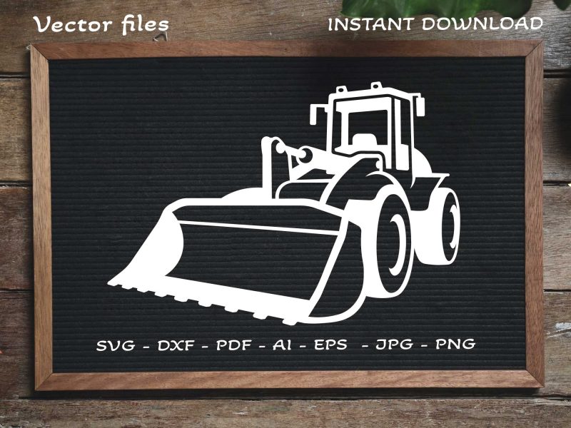Wheeled Bulldozer SVG