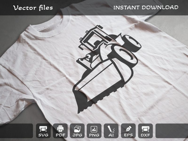 Wheeled Bulldozer t shirt design SVG