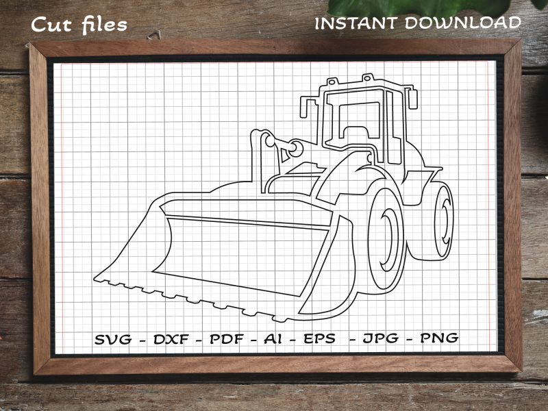 Wheeled Bulldozer cut files SVG