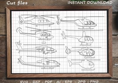 Helicopter cut files, Files for Cricut