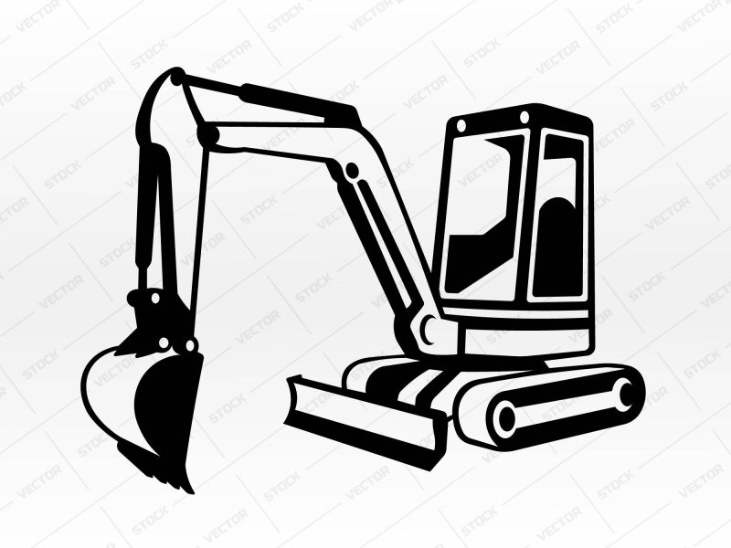 Mini excavator SVG, Excavator SVG, Construction SVG, Small excavator SVG