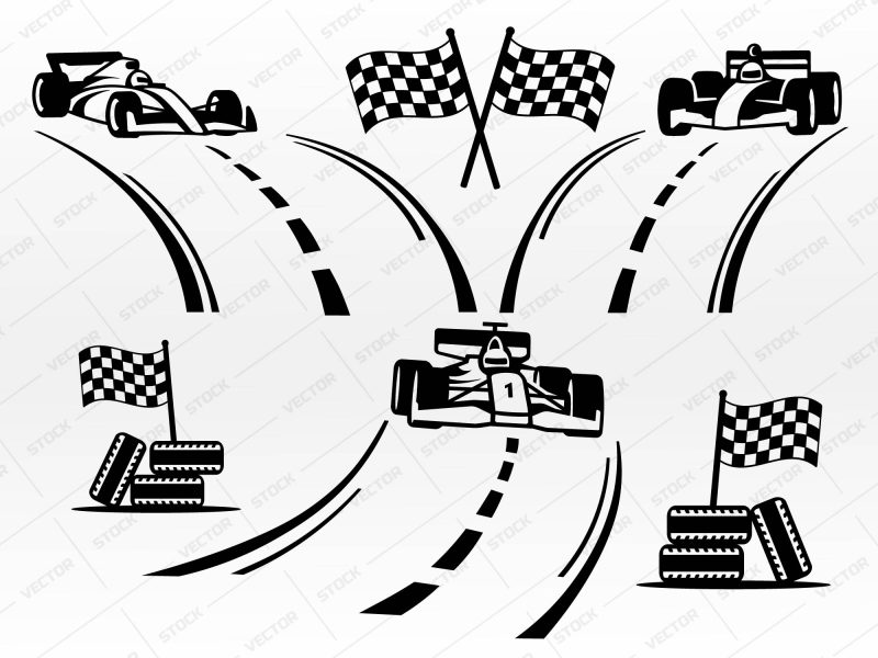 F1 Race car SVG, Sports Car SVG, Racing flag svg, Race car SVG, F1 SVG, Formula 1 svg cut file