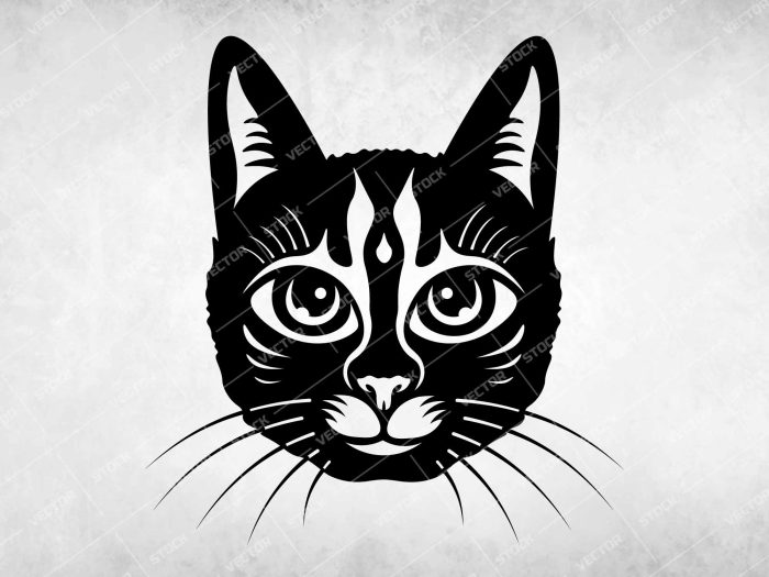 Cat Face SVG, Cute cat SVG, Cat head SVG, Cat Guru SVG, Kitten SVG, Kitty SVG, DXF, SVG cut file