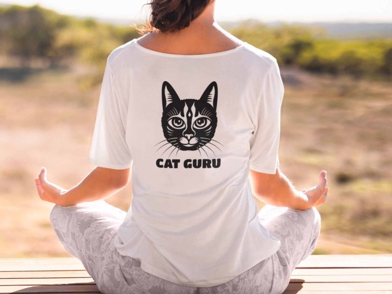 Cat Guru t shirt design SVG