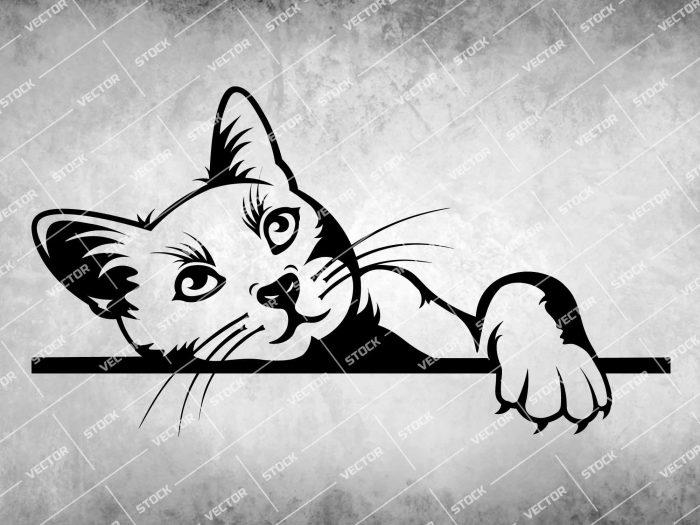Lying kitten SVG, Cat face SVG, Cat SVG, Kitten SVG, Kitty SVG, Cat vector, DXF, SVG
